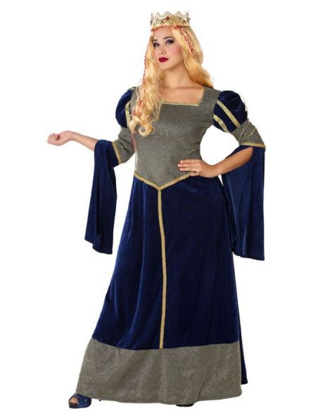 Detalle - Disfraz de Dama Medieval Azul para Mujer
