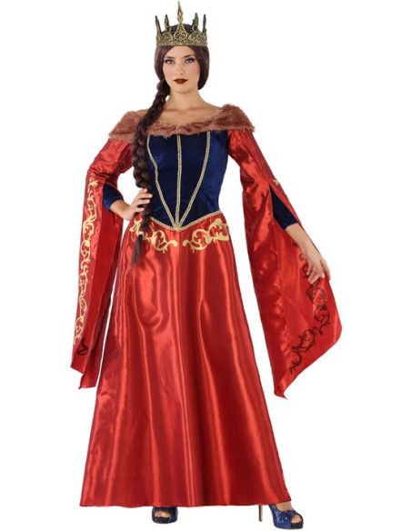 Disfraz de Reina Medieval Rojo para Mujer
