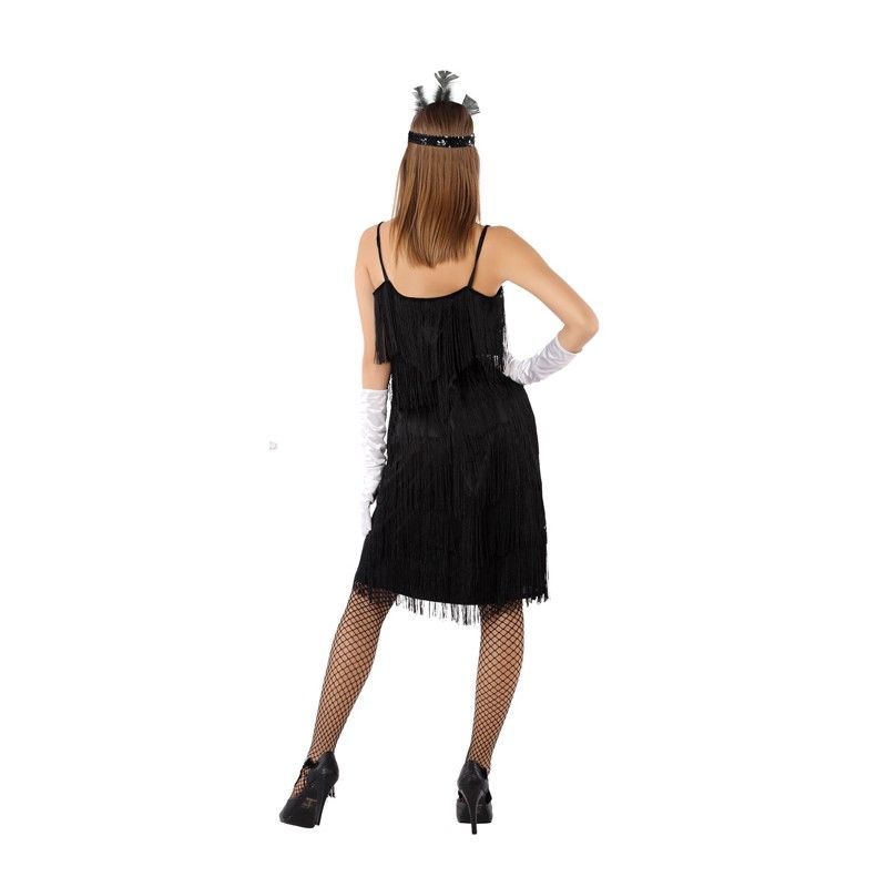 Espalda - Disfraz de Charleston Negro para Mujer