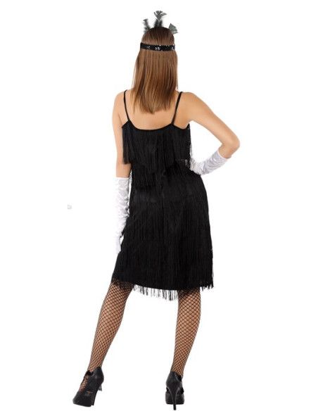 Espalda - Disfraz de Charleston Negro para Mujer