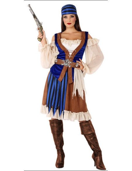 Disfraz de Pirata Azul para Mujer