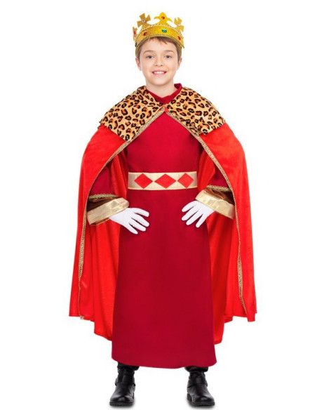 Disfraz de Rey Mago Rojo para Niño.