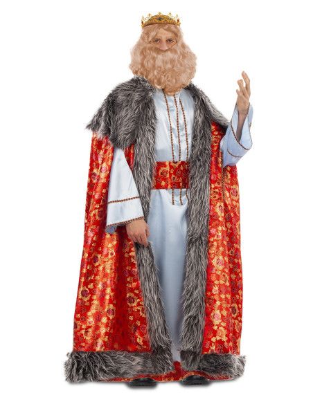 Disfraz de Rey Mago Melchor Brocado para Hombre.