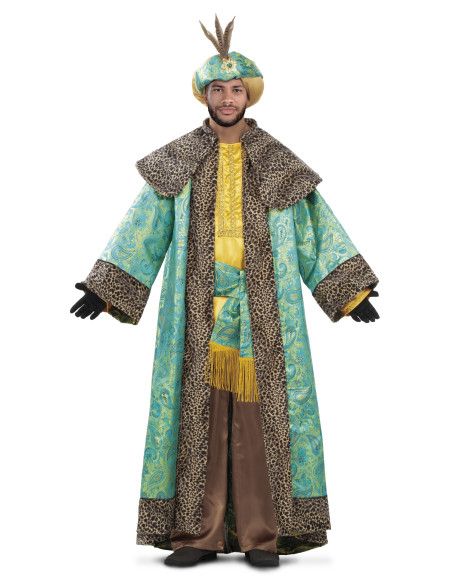 Disfraz de Rey Mago Baltasar Brocado para Hombre.