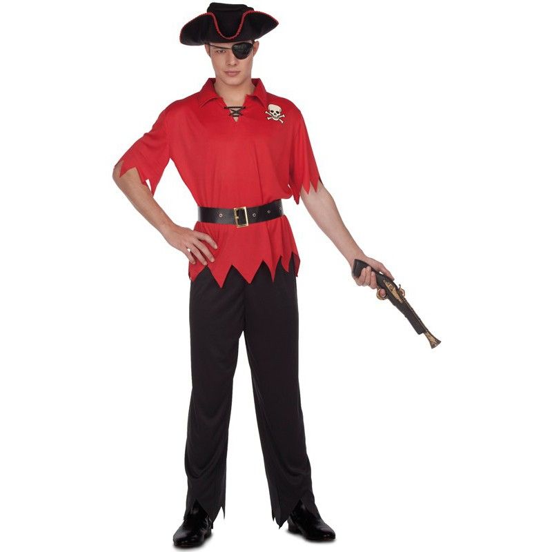 Disfraz de Pirata Rojo para Hombre.