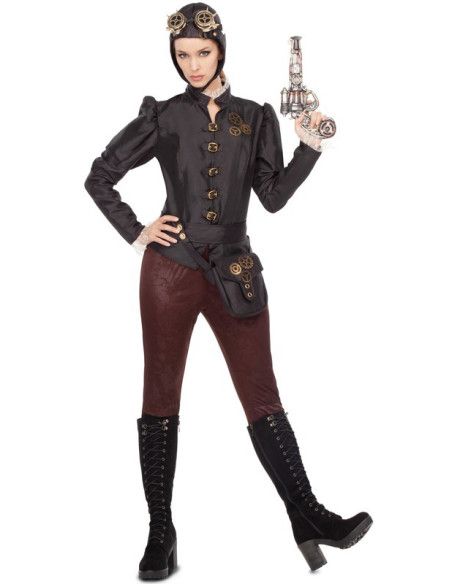 Disfraz de Aviadora Steampunk para Mujer.