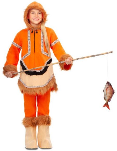 Disfraz de Esquimal Naranja para Niña.