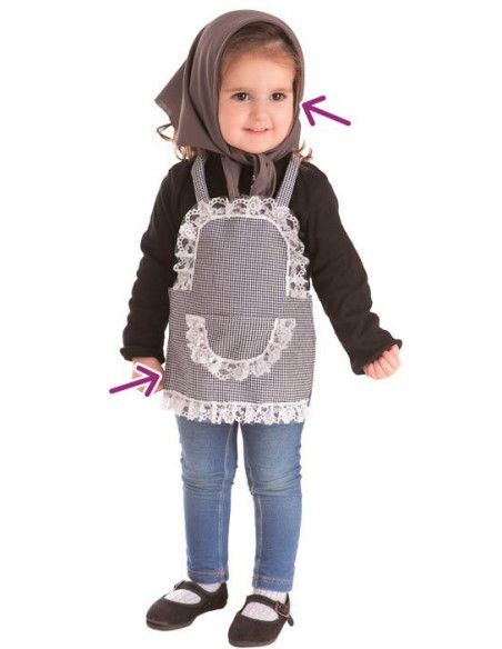 Disfraz de Castañera Vichy para Niña.