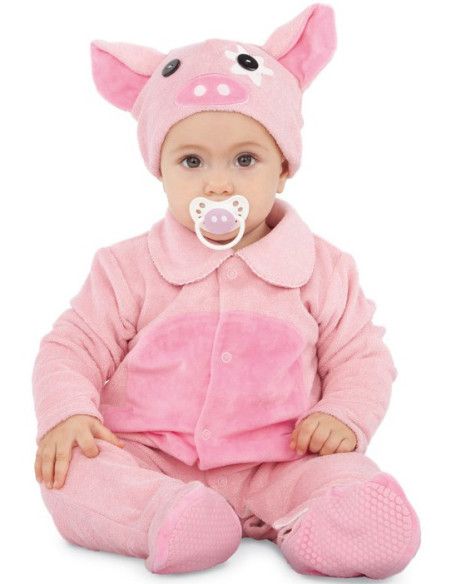Disfraz de Cerdito Rosa para Bebé.
