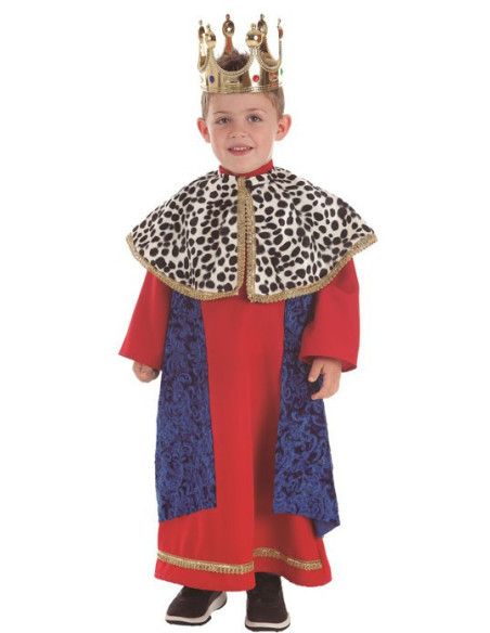 Disfraz de Rey Mago Rojo y Azul para Niño.