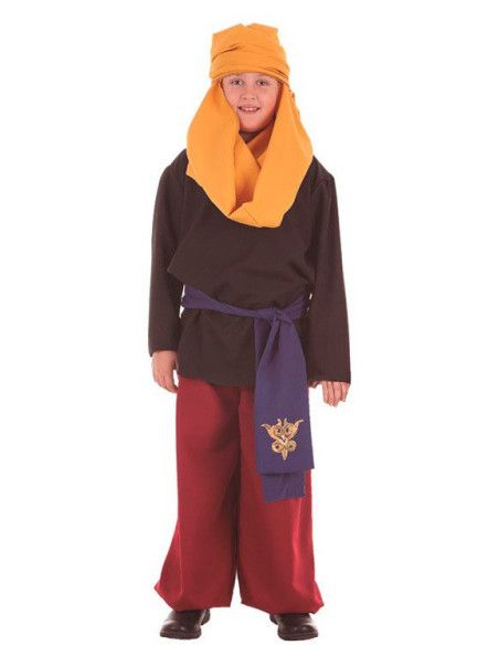 Disfraz de Paje con Fajín Azul para Niños.