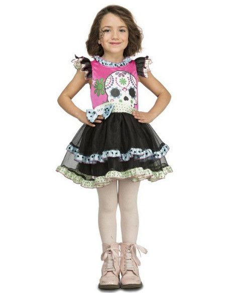 Disfraz de Catrina Colores para Niña