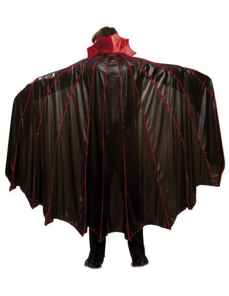 Capa negra con cuello de Vampiro Murciélago Deluxe para adultos