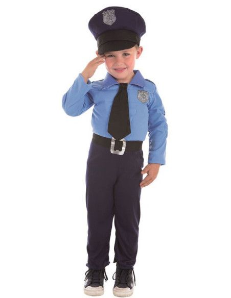Disfraz de Policía Musculoso para Niño.