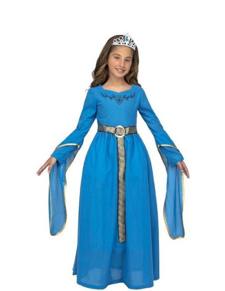Tabla de tallas Disfraz de Princesa Medieval Azul para Niña