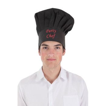 Gorro de Cocinero Negro - Gorros y Sombreros para Disfraces - MisterDisfraz.com