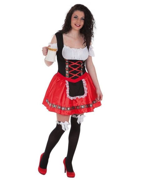 Disfraz de Alemana Oktoberfest Rojo - Disfraces Oktoberfest o Fiesta Alemana de la Cerveza - MisterDisfraz.com
