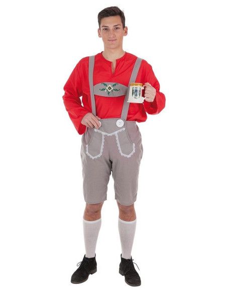 Disfraz de Alemán Gris Oktoberfest para Hombre - Disfraces Oktoberfest o Fiesta Alemana de la Cerveza - MisterDisfraz.com