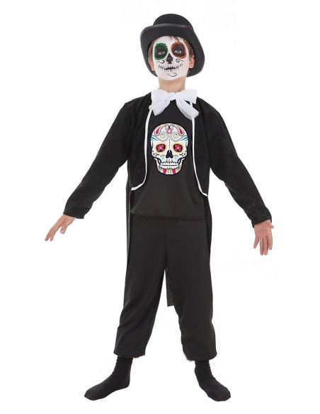  Disfraz de Esqueleto Día de Los Muertos para Niño