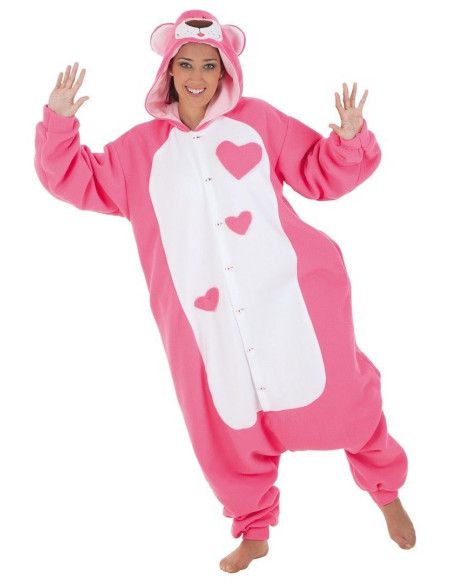 Disfraz de Oso Corazones Rosa para Adulto - Disfraces de Animales para Adulto - MisterDisfraz.com