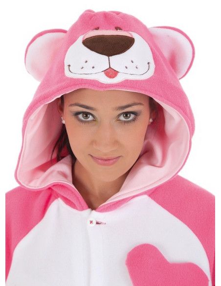 Disfraz de Oso Corazones Rosa para Adulto - Disfraces de Animales para Adulto - MisterDisfraz.com