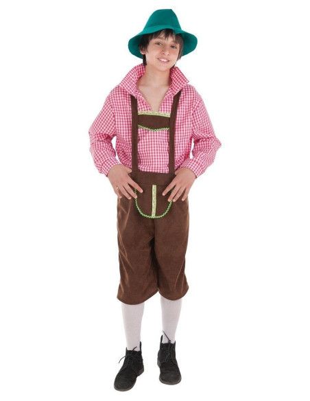 Disfraz de Alemán Oktoberfest Cuadros Niño - Disfraces de Tirolés o Alemán - MisterDisfraz.com