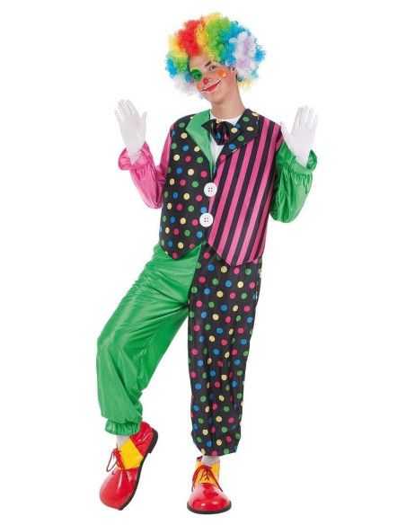 Disfraz de Payaso Rayas Rodolfo para Hombre - Disfraces de Payaso para Carnaval y Fiestas de Disfraces - MisterDisfraz.com