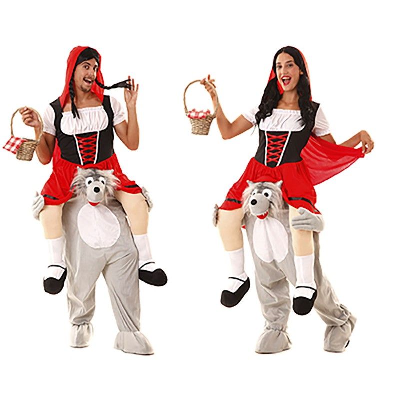Disfraz de Up! Lobo y campesina roja Talla ML