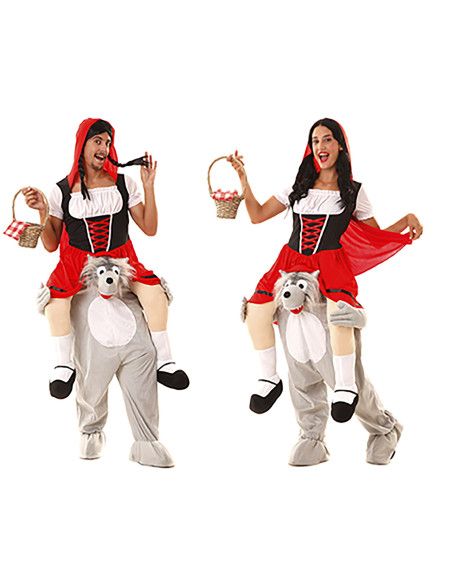 Disfraz de Up! Lobo y campesina roja Talla ML