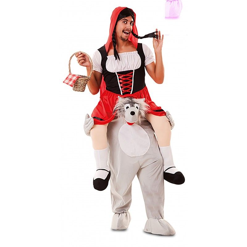 Disfraz de Up! Lobo y campesina roja Talla ML