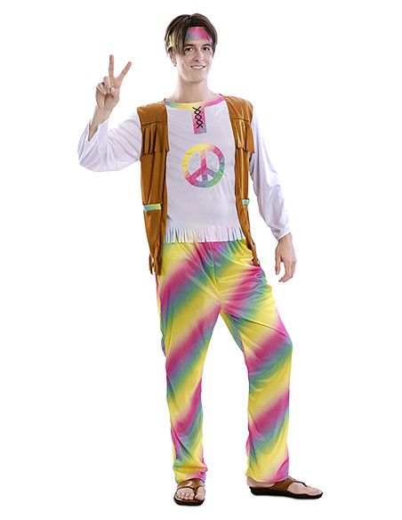 Disfraz de Hippie arcoiris para Hombre