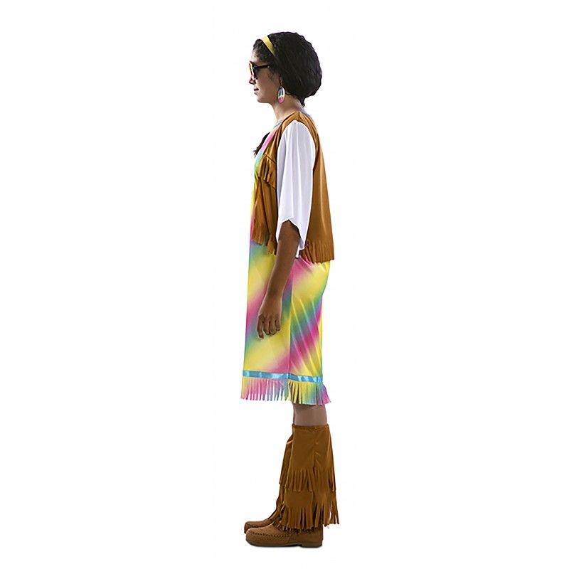Disfraz de Hippie arcoiris para Mujer