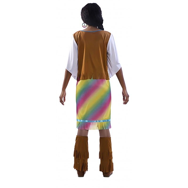 Disfraz de Hippie arcoiris para Mujer