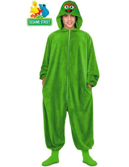 Disfraz Pijama de Oscar el Gruñón para adultos