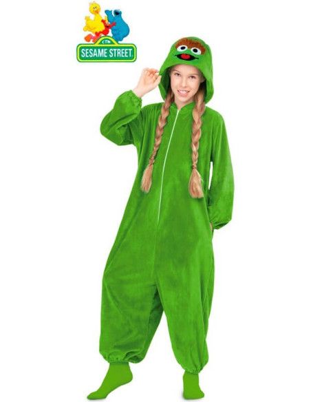 Disfraz Pijama de Oscar el Gruñón para niños.