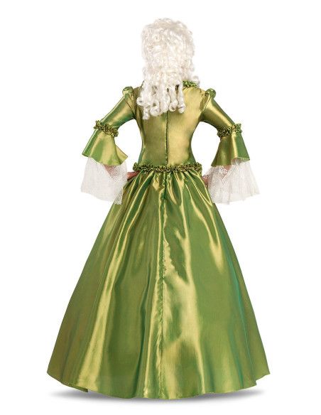 Espalda - Disfraz de Dama Versalles Verde para Mujer.