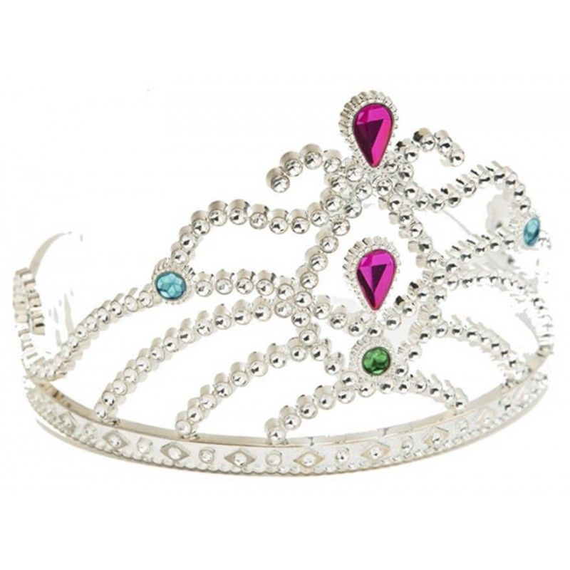 Tiara de Reina color Plata con piedras.