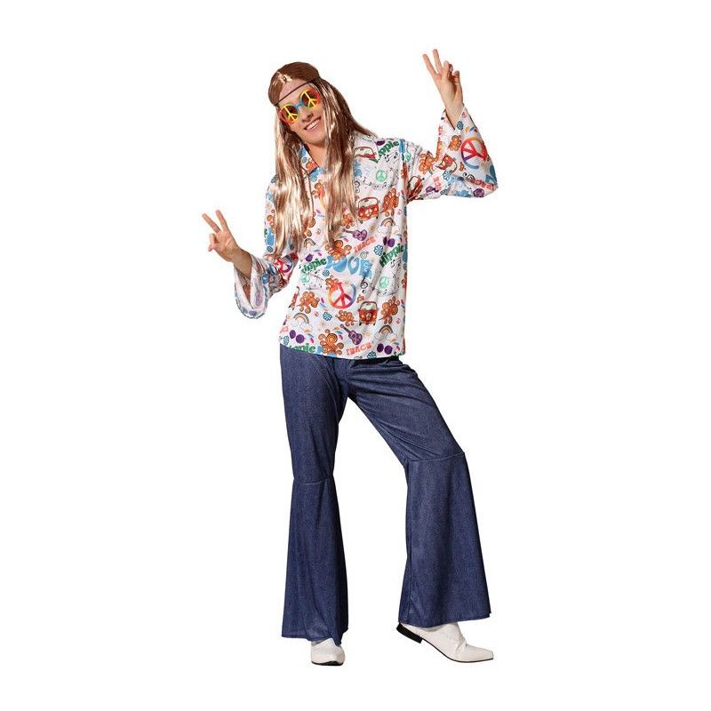 Disfraz de Hippie Estampado para Hombre.
