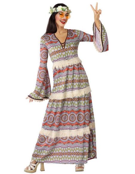 Disfraz de Hippie Largo para Mujer.