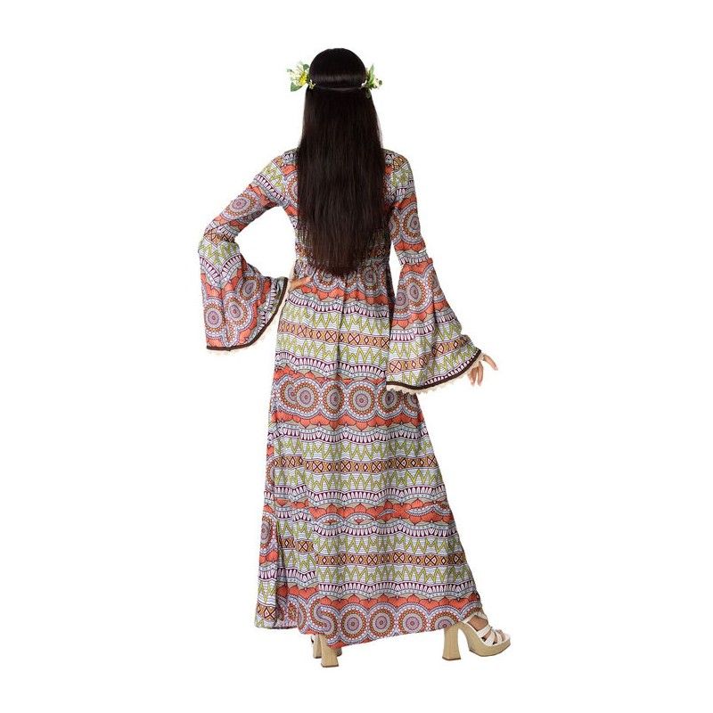 Espalda - Disfraz de Hippie Largo para Mujer.