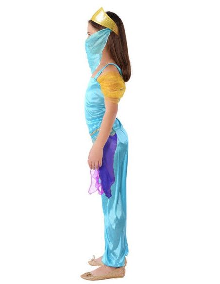 perfil - Disfraz de Princesa Árabe Azul para Niña.