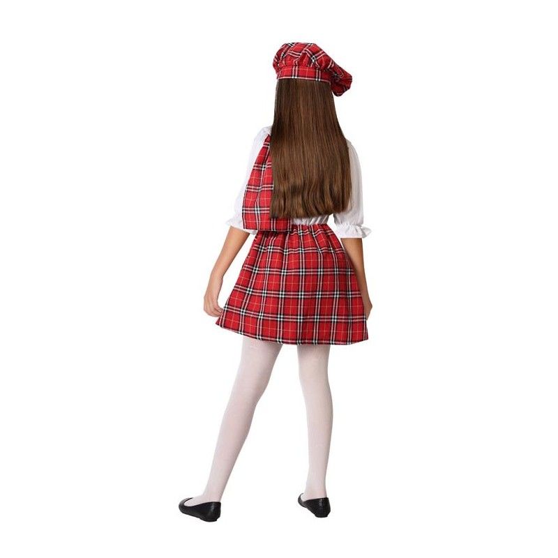 Espalda - Disfraz de Escocesa Cuadros Niña.