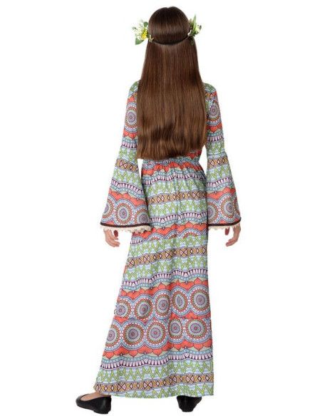 Espalda - Disfraz de Hippie largo para Niña.