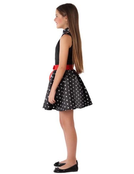 Perfil - Disfraz de Años 50 Negro para Niña.