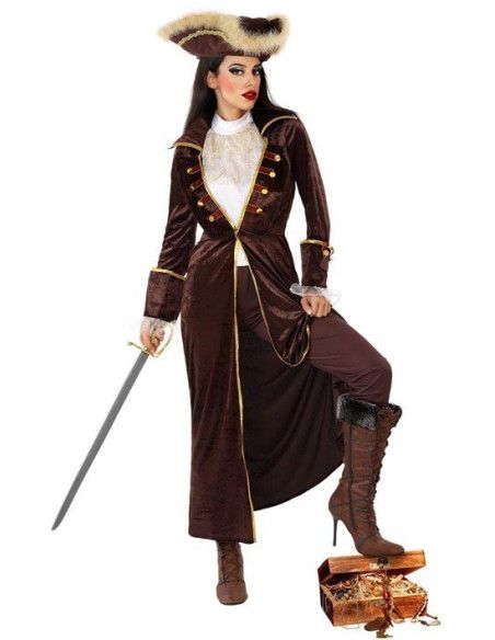 Disfraz de Pirata Marrón para Mujer.