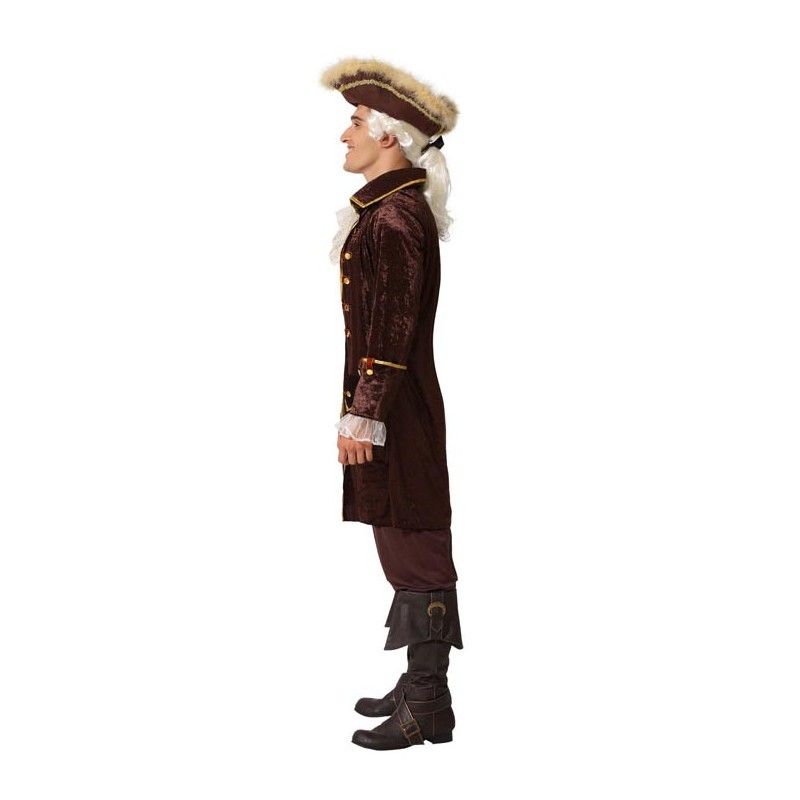 Perfil - Disfraz de Pirata Marrón para Hombre.