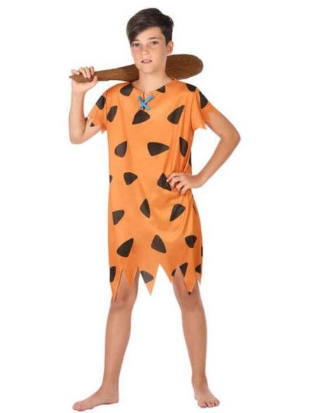 Disfraz de Cavernícola Naranja para Niño.
