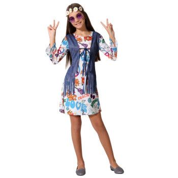 Disfraz de Hippie Estampado para Niña.