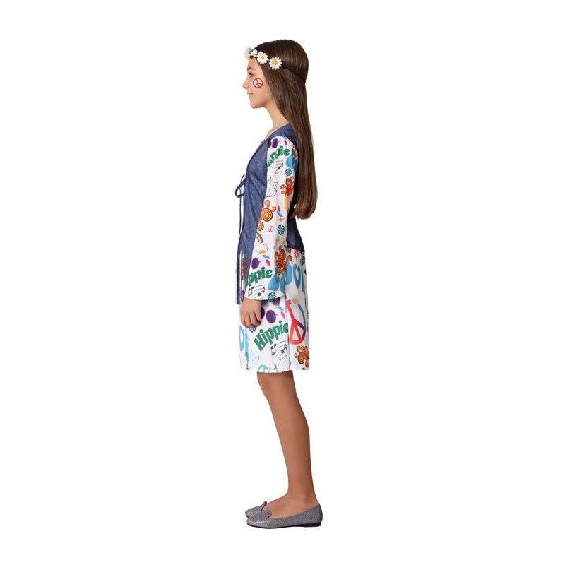 Perfil - Disfraz de Hippie Estampado para Niña.