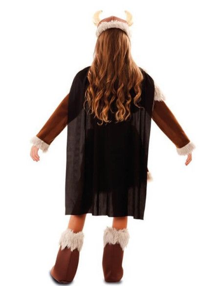 Espalda - Disfraz de Vikinga Nórdica para Niña.